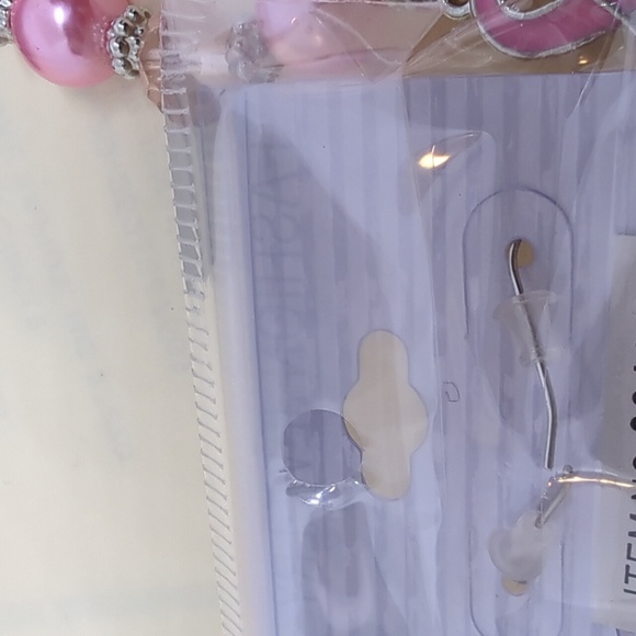 Breast Cancer HOPE Pink RIBBON Bracelet & Matching Earrings French Wires 3 PCS - Picture 11 of 12